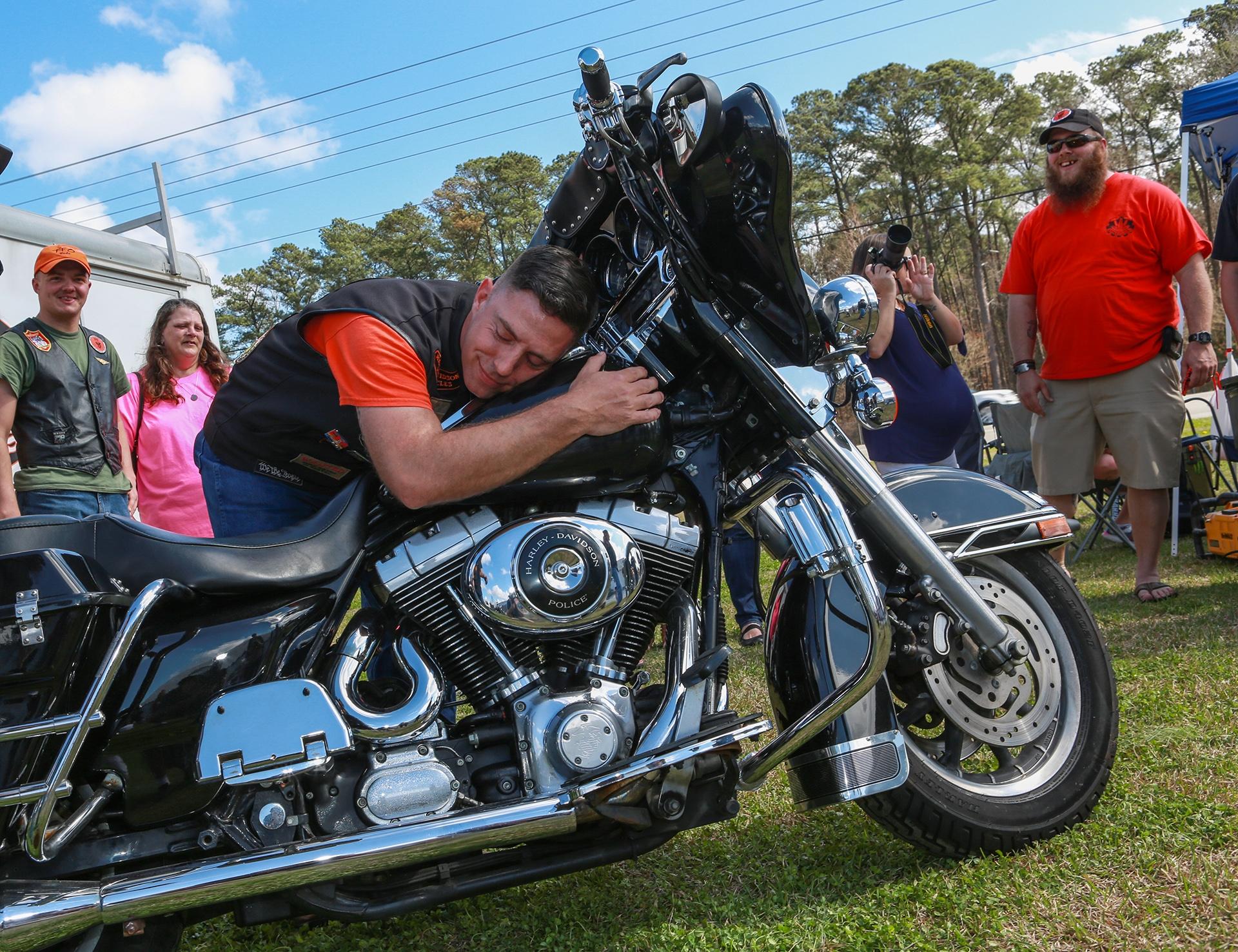 Bikes for Blessings give a Marine a welcome home- Repairs Marines Bike, New Paint and Clutch while Deployed